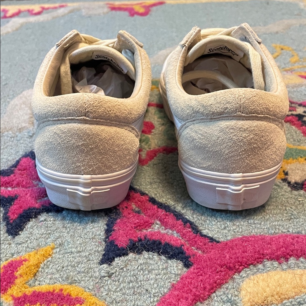 Vans Old Skool All Suede Sneakers in Cream w/ Scotchgard - Picture 6 of 9